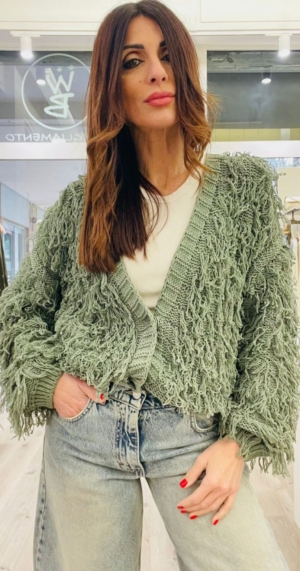 HAVEONE CARDIGAN CON FRANGE