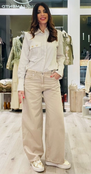 HAVEONE BELLA DRILL BEIGE acid wash