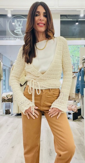 SUSY MIX CARDIGAN INCROCIATO TRAFORATO