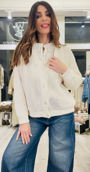 YUO DECIDE CARDIGAN TRAFORATO