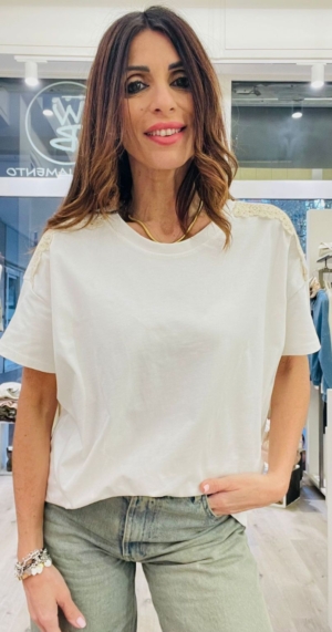 SUSY MIX T-SHIRT PASSAMANERIA SPALLA