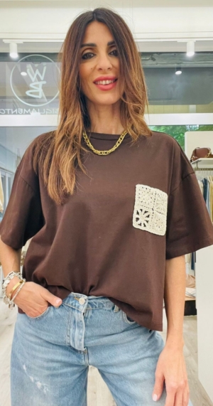 KIKISIX T-SHIRT TASCHINO MACRAME'