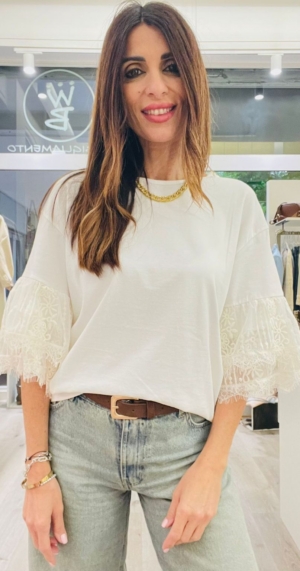 SUSY MIX T-SHIRT MANICHE PIZZO